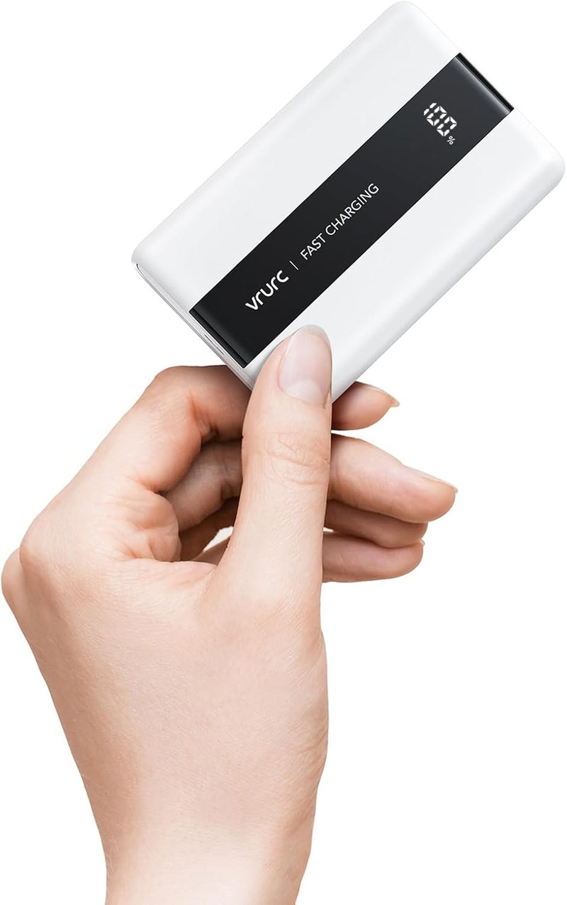 VRURC Portable Charger, 20000mAh Mini Power Bank USB C In & Output, 22.5W Fast Charging LED Display External Battery Pack with 4 Output & 3 Inputs Compatible with iPhone 17 16 15, Samsung - Image 1