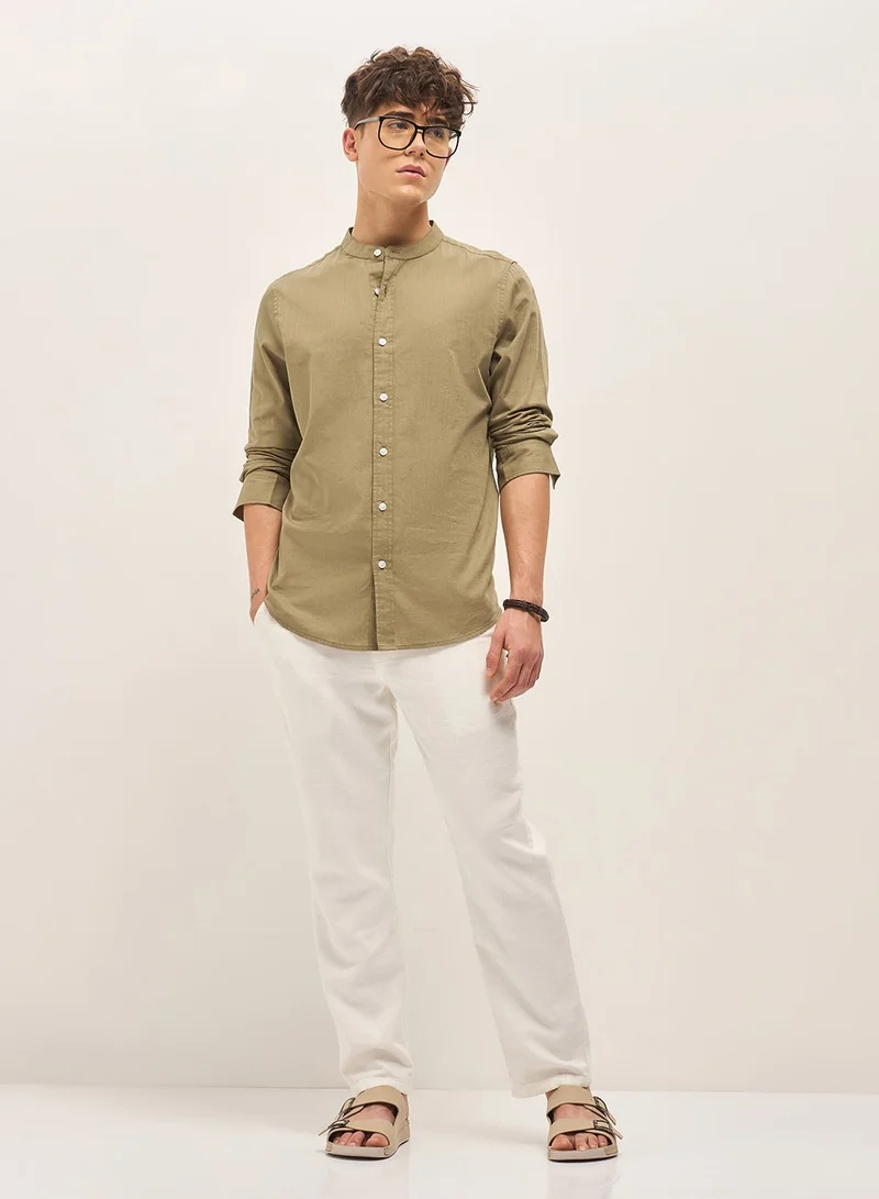 THE BEAR HOUSE Cotton Shirt for Men | Slim Fit, Long Sleeve, Casual & Formal Wear | Soft, Breathable Fabric for Office, Everyday, & All-Season Use in Classic & Trendy