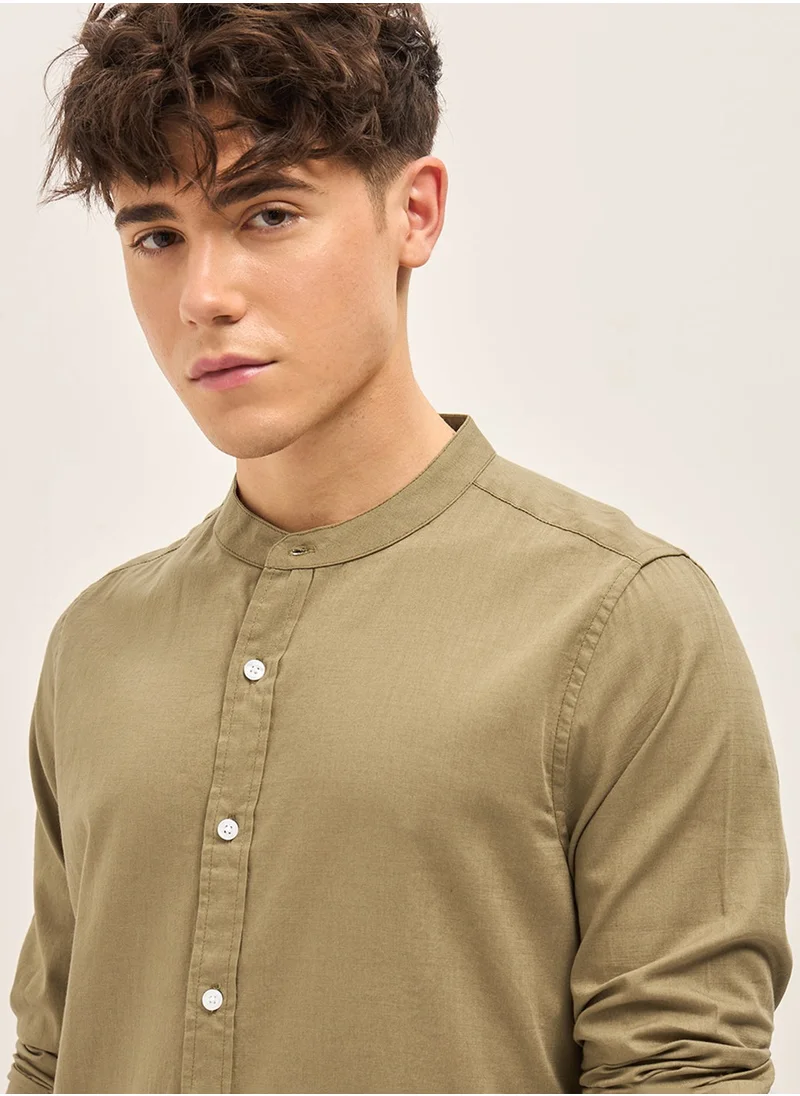 THE BEAR HOUSE Cotton Shirt for Men | Slim Fit, Long Sleeve, Casual & Formal Wear | Soft, Breathable Fabric for Office, Everyday, & All-Season Use in Classic & Trendy