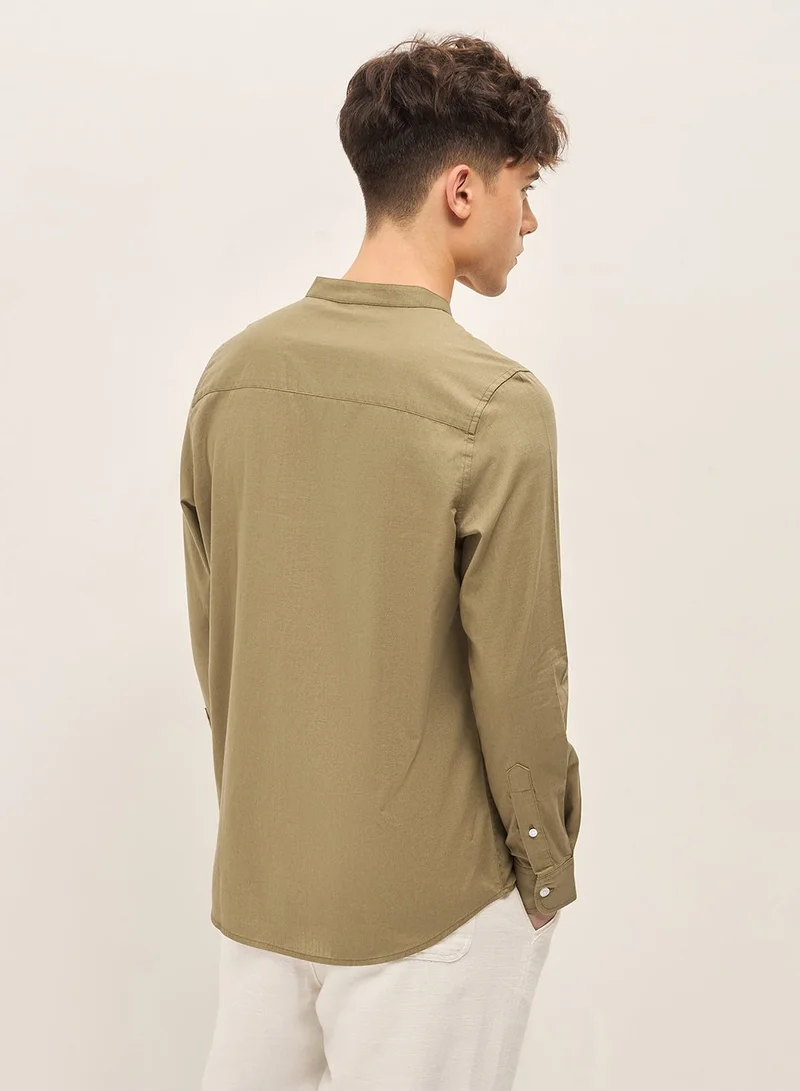 THE BEAR HOUSE Cotton Shirt for Men | Slim Fit, Long Sleeve, Casual & Formal Wear | Soft, Breathable Fabric for Office, Everyday, & All-Season Use in Classic & Trendy