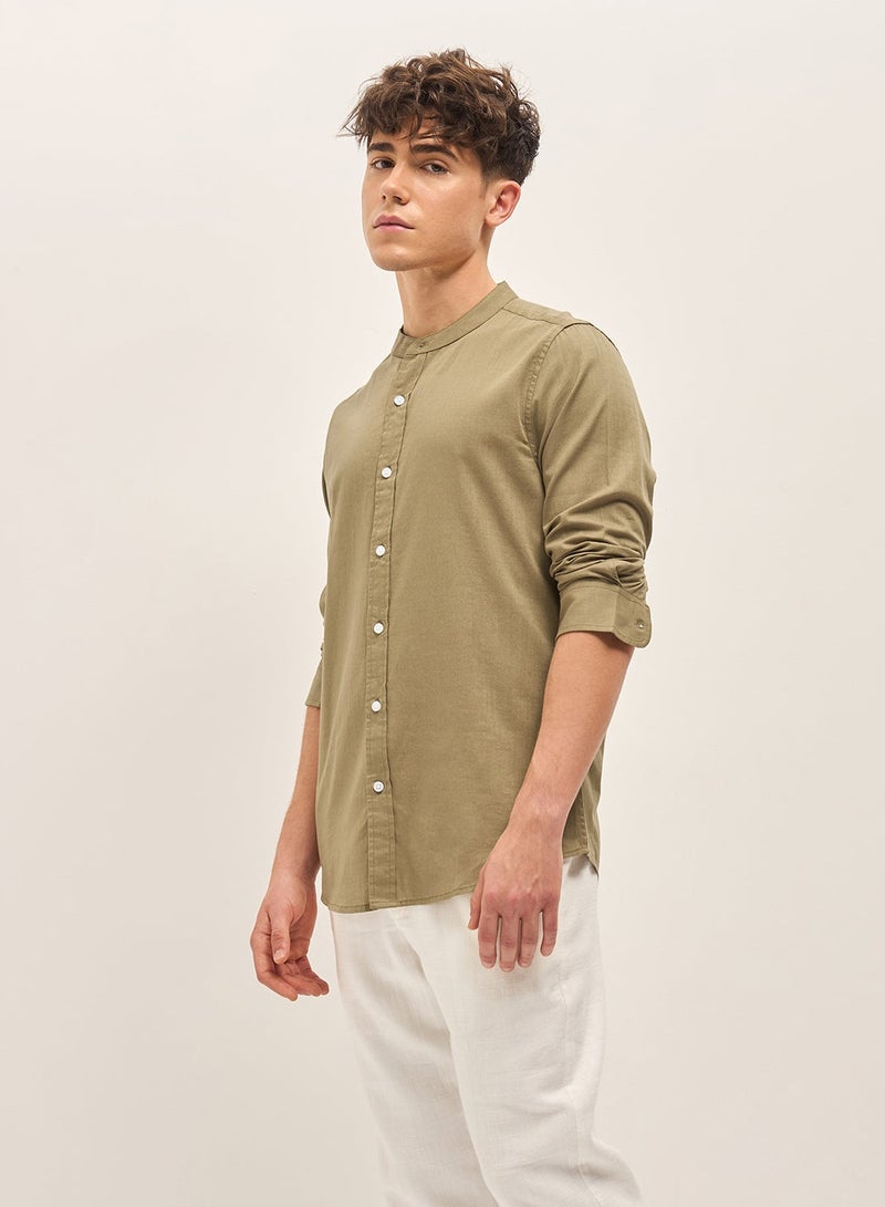 THE BEAR HOUSE Cotton Shirt for Men | Slim Fit, Long Sleeve, Casual & Formal Wear | Soft, Breathable Fabric for Office, Everyday, & All-Season Use in Classic & Trendy - Image 5