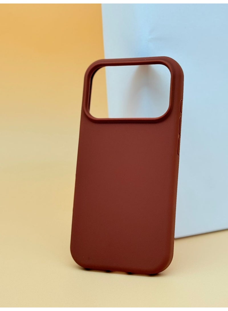 غطاء سيليكون لأبل آيفون 17 برو - بني