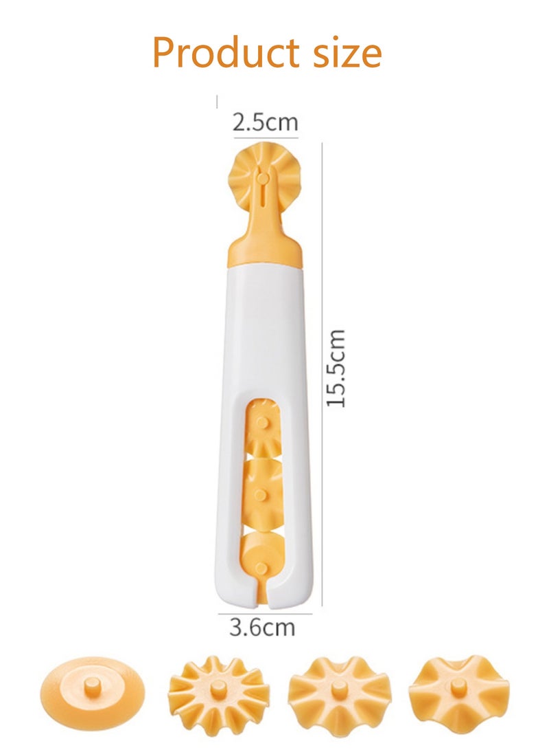 4-in-1 Plastic Pizza Cutter Set with Interchangeable Pastry Stamp Accessories, Kitchen Gadget for Dough Shaping and Pie Crust Cutting, 1pc Multipurpose Baking Tool - Image 2