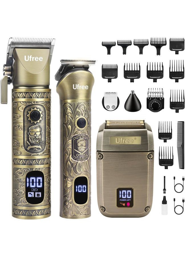 UFREE Hair Clippers for Men Professional, 3 in 1 Beard Trimmer Electric Razor Shavers for Men, Nose Hair Trimmer and Detail Trimmer, Cordless Clippers and Trimmers Set Mens Grooming Kit for Gifts - Image 1