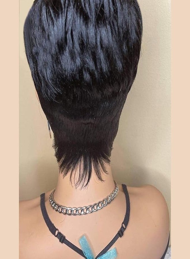 FCHW-wig FCHW short wigs for women Short Black Wig For Black Women Synthetic Pixie Wig 4inch Black Pixie Cut Wig With Bangs short hairstyles wigs - Image 4