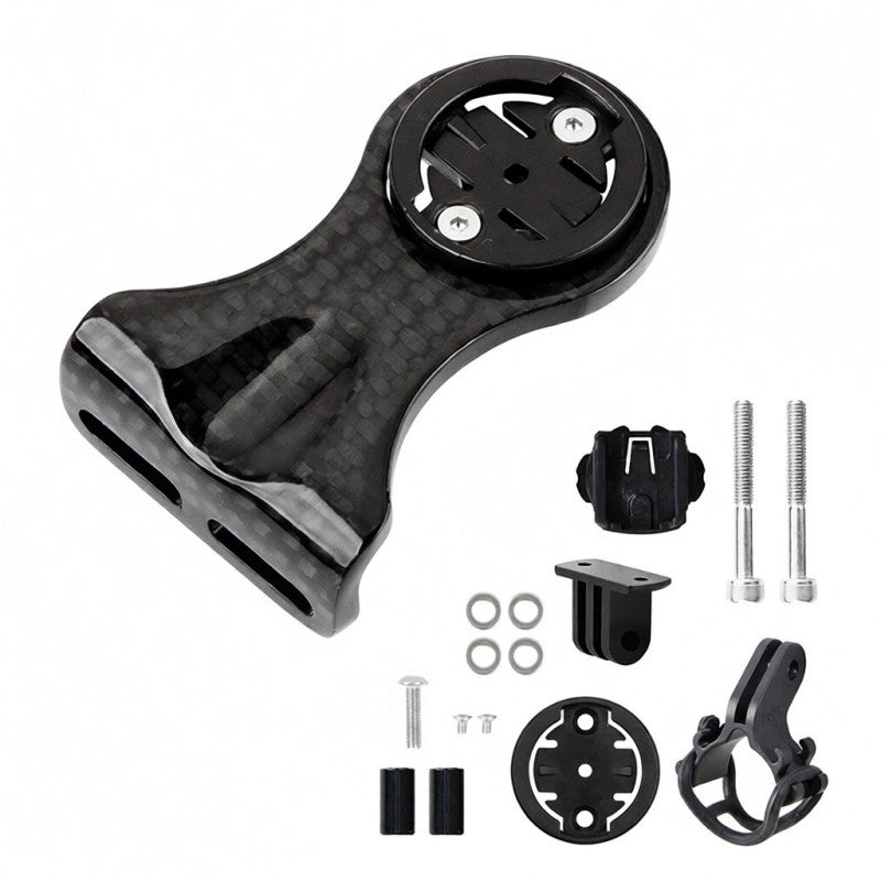 GUB Carbon Fiber Bike Computer Holder 693 Out-Front Mount Super Lightweight Durable Replacement for Garmin Bryton Cateye - Compatible with Sports Camera Flashlight - Image 1