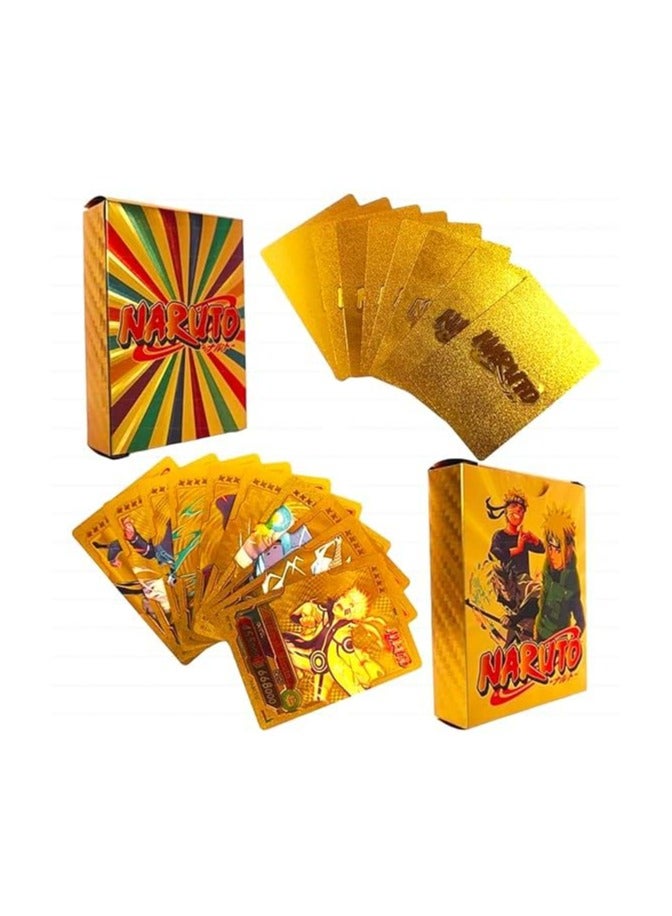 Naruto Anime Unique Card Desk Pack, Official Anime Collectable Playing Foil Cards, Anime Merchandise Gift, Pack of 55 (Golden) - Image 2
