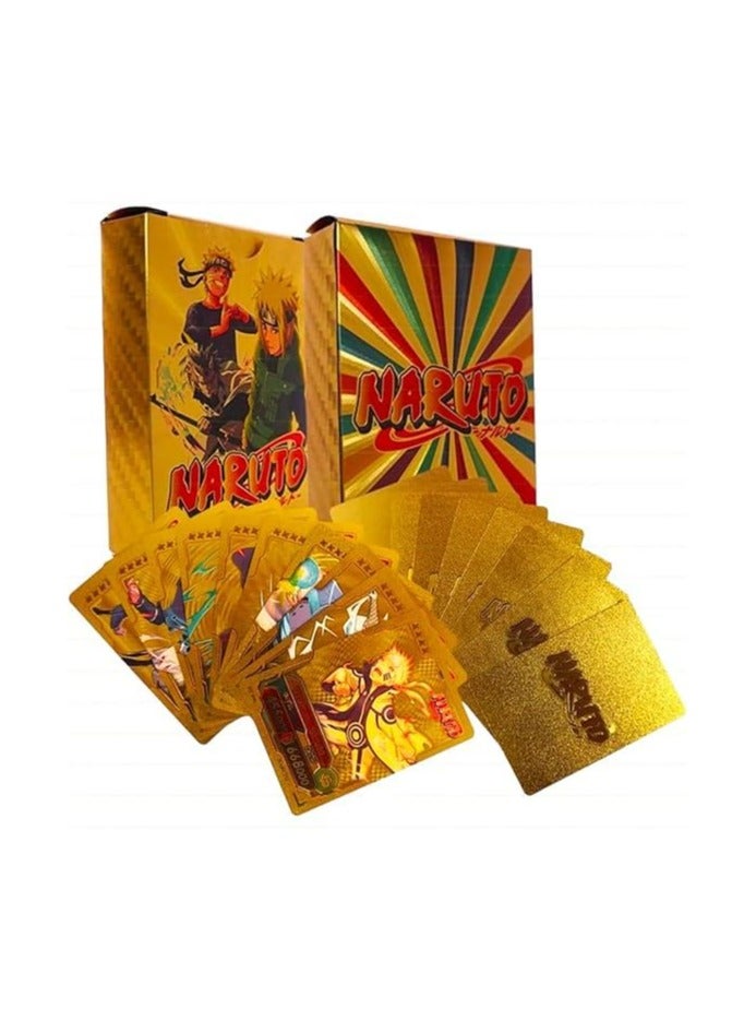 Naruto Anime Unique Card Desk Pack, Official Anime Collectable Playing Foil Cards, Anime Merchandise Gift, Pack of 55 (Golden) - Image 3