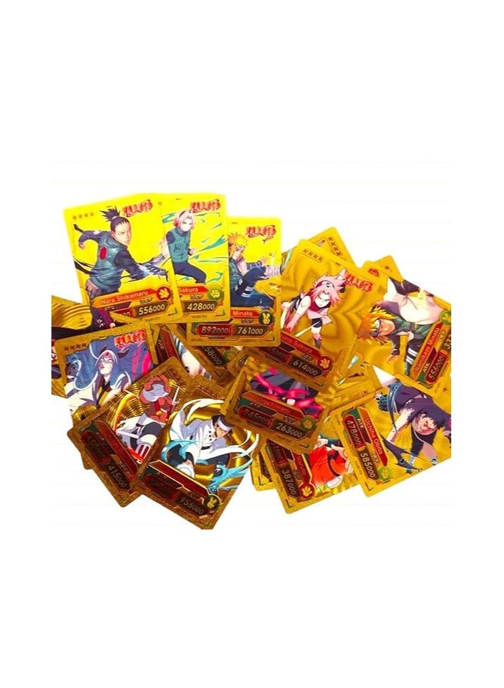 Naruto Anime Unique Card Desk Pack, Official Anime Collectable Playing Foil Cards, Anime Merchandise Gift, Pack of 55 (Golden) - Image 4