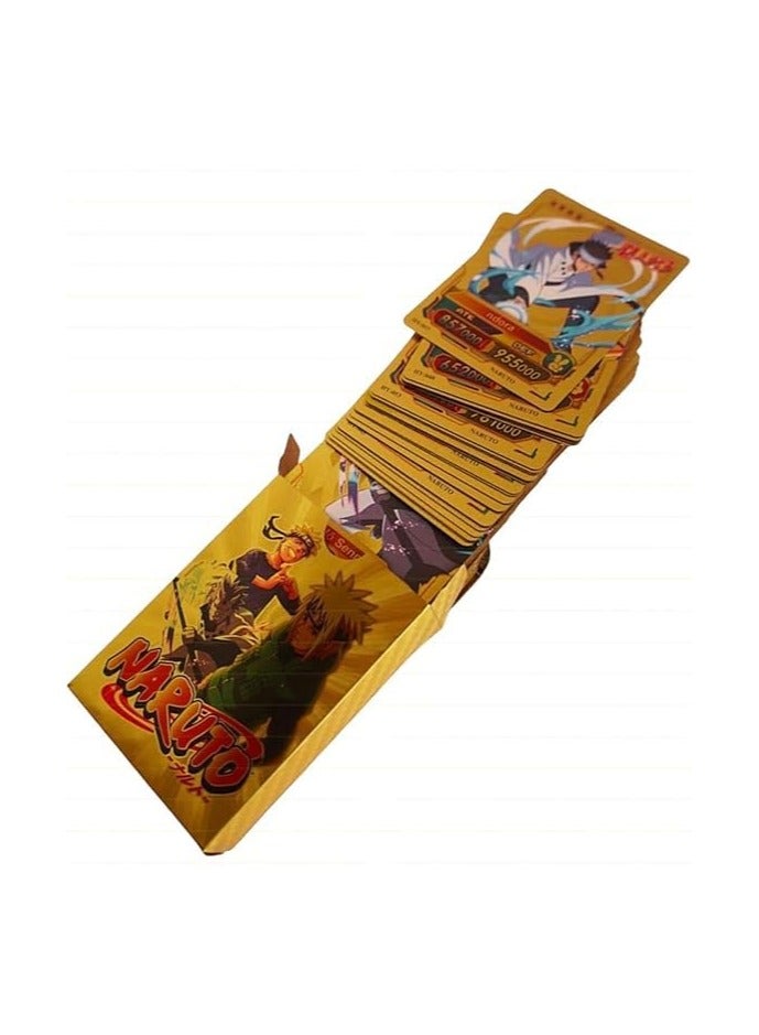 Naruto Anime Unique Card Desk Pack, Official Anime Collectable Playing Foil Cards, Anime Merchandise Gift, Pack of 55 (Golden) - Image 1