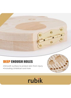 Rubik Baby Tooth Box  Wooden Kids Keepsake Organizer Gift for Baby Teeth, Lanugo hair, Umbilical cord, Children Tooth Container to Keep the Childhood Memory (Boy)  - Image 4