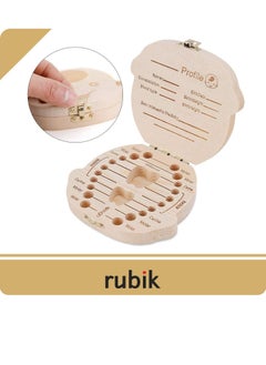 Rubik Baby Tooth Box  Wooden Kids Keepsake Organizer Gift for Baby Teeth, Lanugo hair, Umbilical cord, Children Tooth Container to Keep the Childhood Memory (Boy)  - Image 2