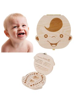 Rubik Baby Tooth Box  Wooden Kids Keepsake Organizer Gift for Baby Teeth, Lanugo hair, Umbilical cord, Children Tooth Container to Keep the Childhood Memory (Boy)  - Image 1