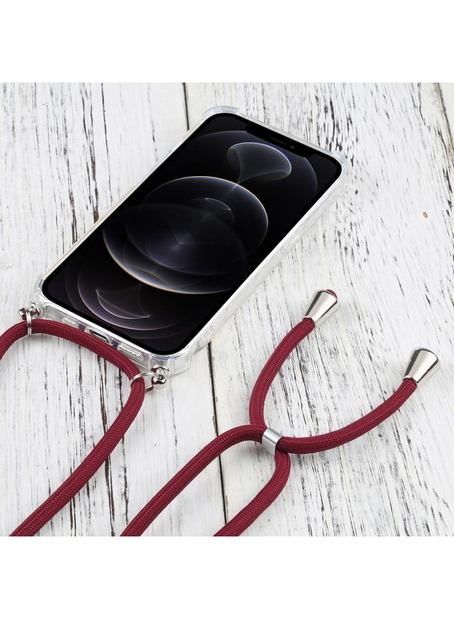 اس-توب جراب لهاتف iPhone 13 Pro Max جراب واقٍ شفاف مقاوم للصدمات من مادة TPU بأربع زوايا مع حبل - Image 3