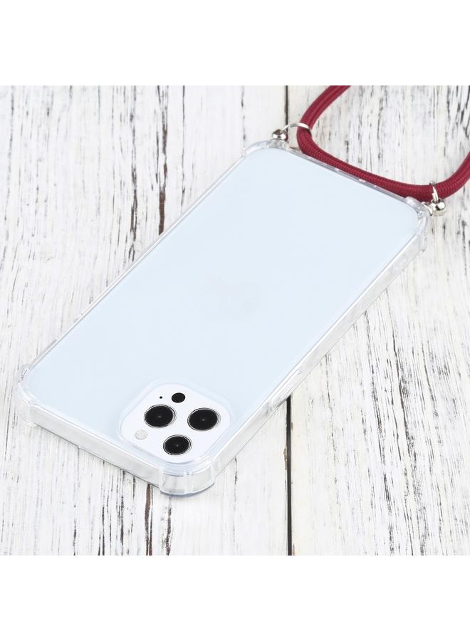 اس-توب جراب لهاتف iPhone 13 Pro Max جراب واقٍ شفاف مقاوم للصدمات من مادة TPU بأربع زوايا مع حبل - Image 4