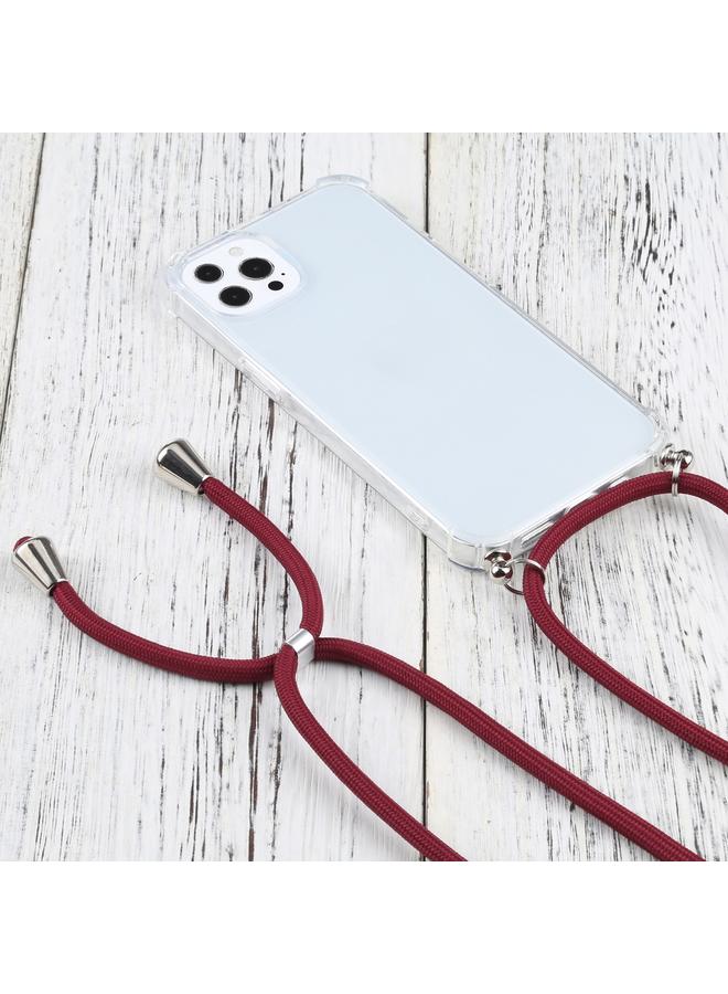 اس-توب جراب لهاتف iPhone 13 Pro Max جراب واقٍ شفاف مقاوم للصدمات من مادة TPU بأربع زوايا مع حبل - Image 2