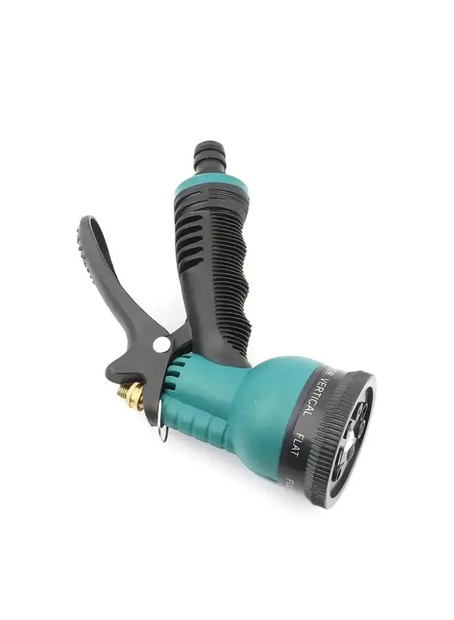 Green 360 Degree Rotating Spray Nozzle Garden Hose With 7 Watering Modes Easy Grip Non Slip Design - Image 1