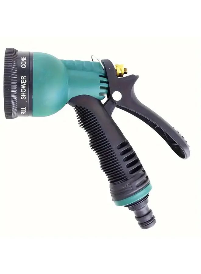 Green 360 Degree Rotating Spray Nozzle Garden Hose With 7 Watering Modes Easy Grip Non Slip Design - Image 3