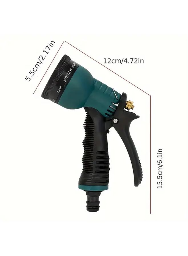 Green 360 Degree Rotating Spray Nozzle Garden Hose With 7 Watering Modes Easy Grip Non Slip Design - Image 2