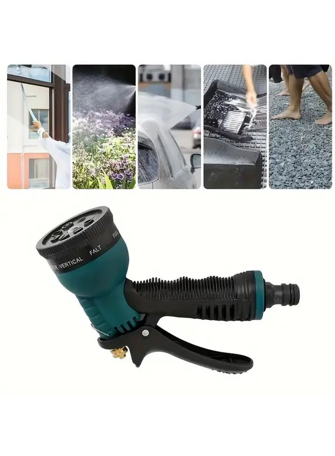 Green 360 Degree Rotating Spray Nozzle Garden Hose With 7 Watering Modes Easy Grip Non Slip Design - Image 4