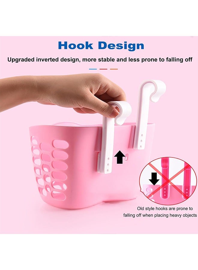 الوجبة سلة دراجات للأطفال، سلة دراجات وردية للبنات، سلال دراجات أمامية للأطفال، ملحقات دراجات للأطفال، سلة بلاستيكية بمقود أمامي لدراجة الأطفال، سلة دراجات للبنات قابلة للإزالة، عبوة واحدة من السلة، للأطفال، البنات، الأطفال الصغار. - Image 5