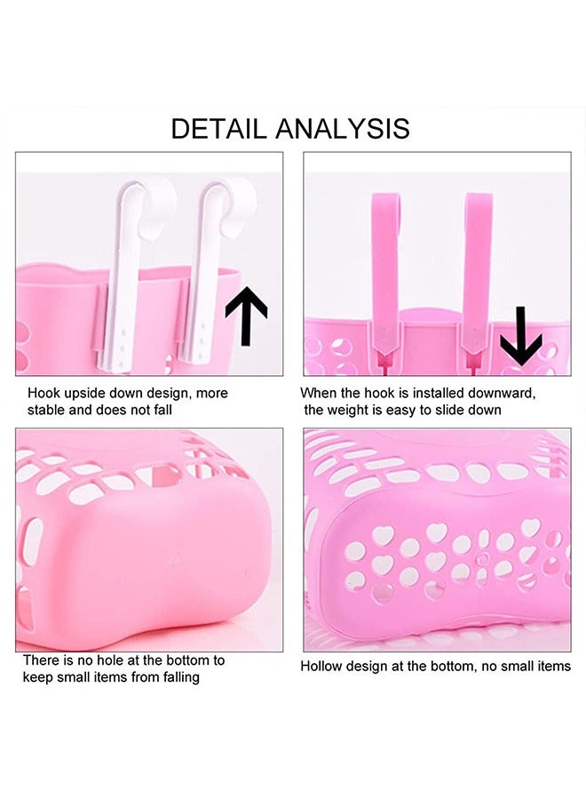 الوجبة سلة دراجات للأطفال، سلة دراجات وردية للبنات، سلال دراجات أمامية للأطفال، ملحقات دراجات للأطفال، سلة بلاستيكية بمقود أمامي لدراجة الأطفال، سلة دراجات للبنات قابلة للإزالة، عبوة واحدة من السلة، للأطفال، البنات، الأطفال الصغار. - Image 3