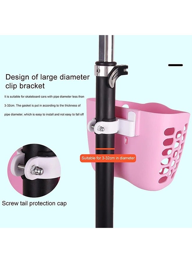 الوجبة سلة دراجات للأطفال، سلة دراجات وردية للبنات، سلال دراجات أمامية للأطفال، ملحقات دراجات للأطفال، سلة بلاستيكية بمقود أمامي لدراجة الأطفال، سلة دراجات للبنات قابلة للإزالة، عبوة واحدة من السلة، للأطفال، البنات، الأطفال الصغار. - Image 4