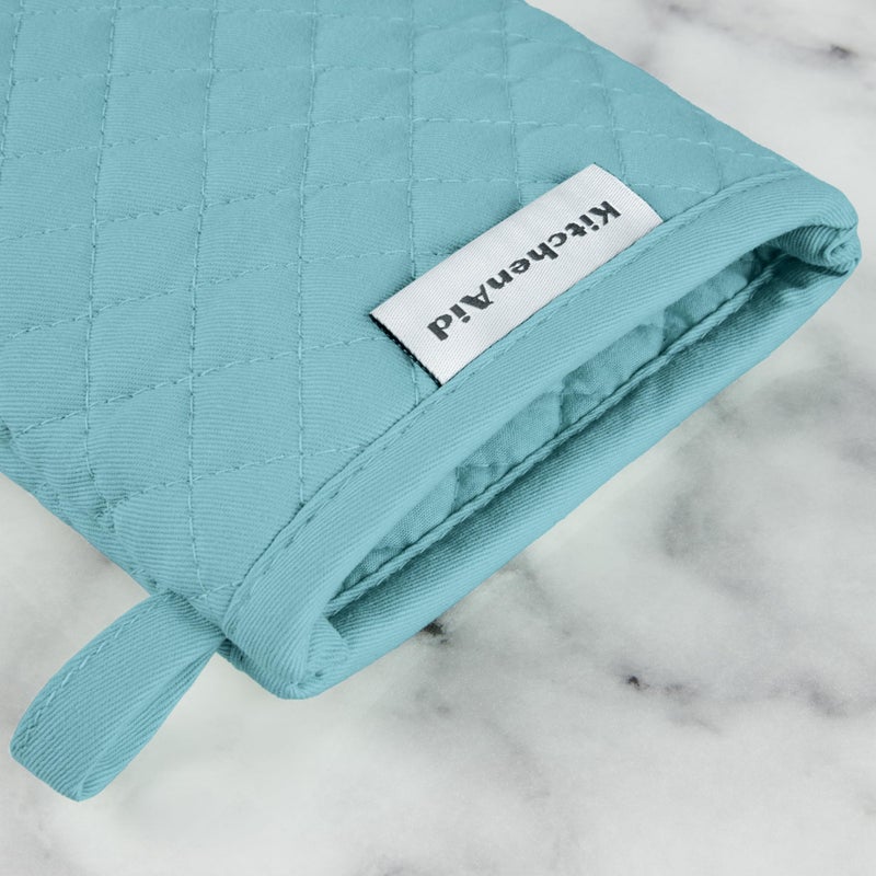 KitchenAid Asteroid Mini Oven Mitt 2-Pack Set  Mineral Water Aqua  5.5""x8"" - Image 3