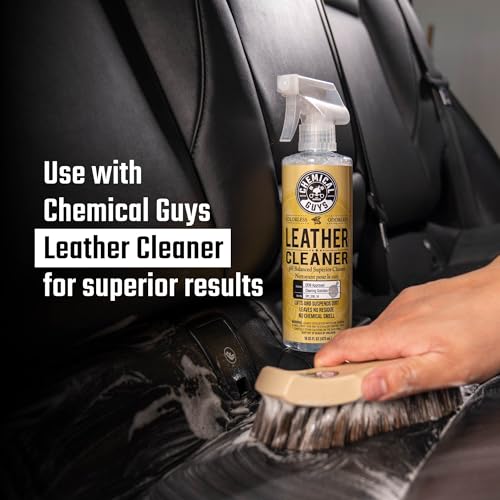 Chemical Guys فرشاة تنظيف الجلد بشعيرات طويلة من شعر الحصان من كيميكل غايز ACC_S95 للسيارات، الأثاث، الأحذية الرياضية، الأحذية، والمزيد (تعمل على الجلد الطبيعي، الصناعي، الجلد الصناعي، والجلد المزيف والمزيد) - Image 5