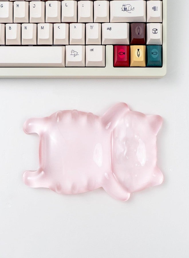Sumgsn Ergonomic Gel Mouse Wrist Rest - Clear Cute Cat Mouse Wrist Rest, Comfort & Support for Typing and Gaming (Pink) - Image 5