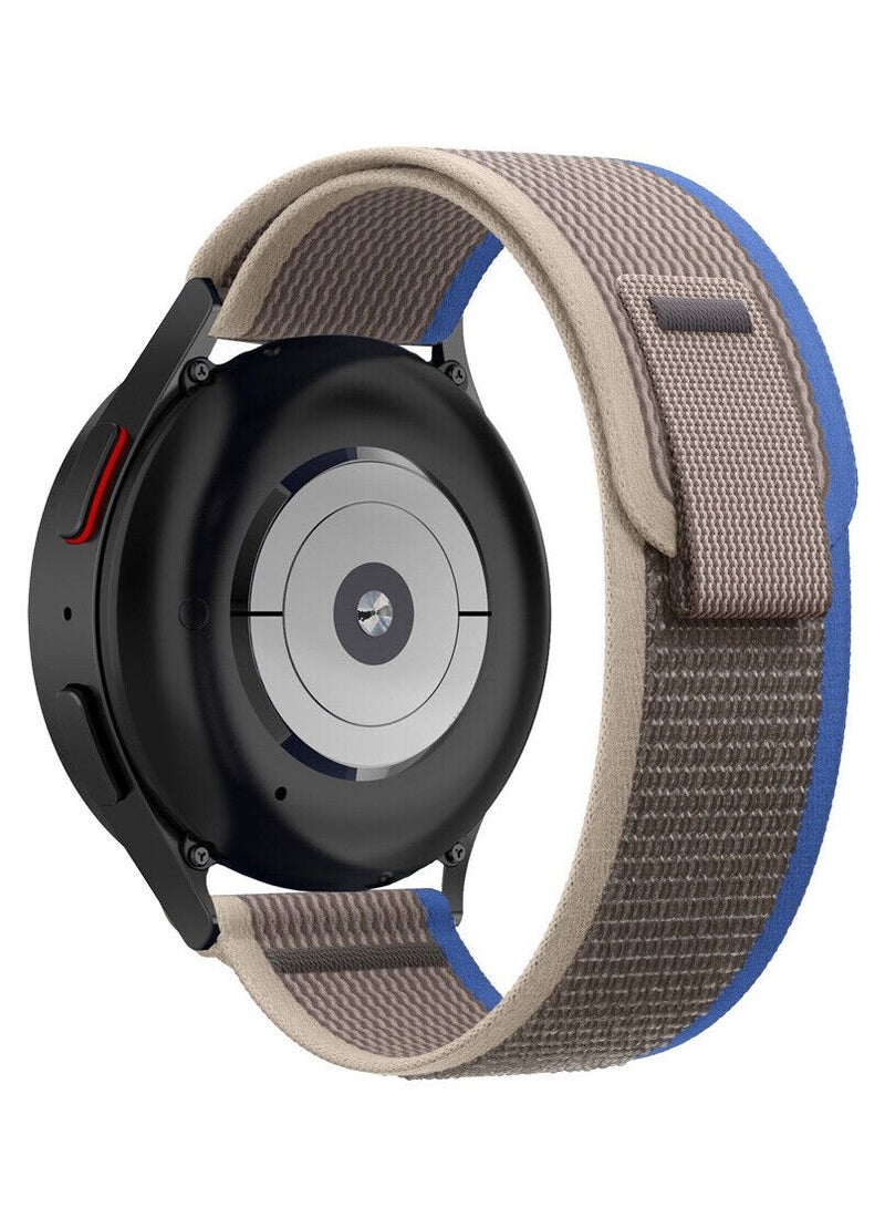 22mm Trail Loop Nylon Bands Compatible With Huawei GT / GT2 46mm Smart Watch, Adjustable Woven Nylon Braided Sport Gray Blue - Image 1