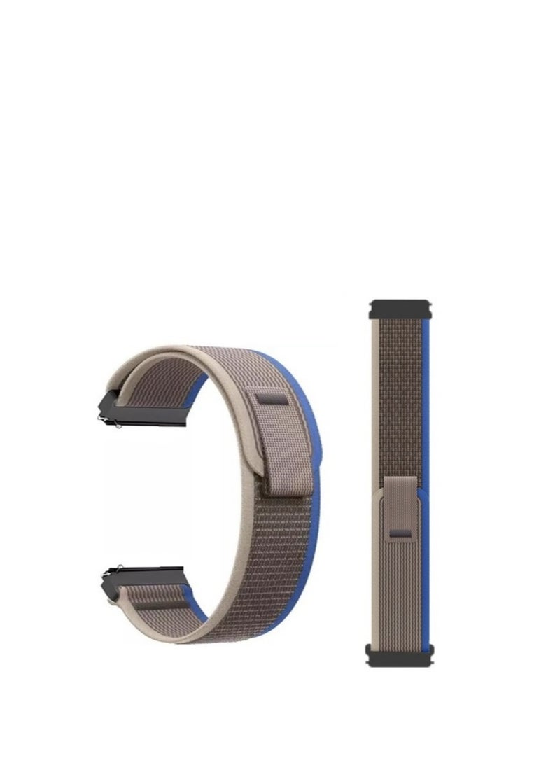 22mm Trail Loop Nylon Bands Compatible With Huawei GT / GT2 46mm Smart Watch, Adjustable Woven Nylon Braided Sport Gray Blue - Image 2