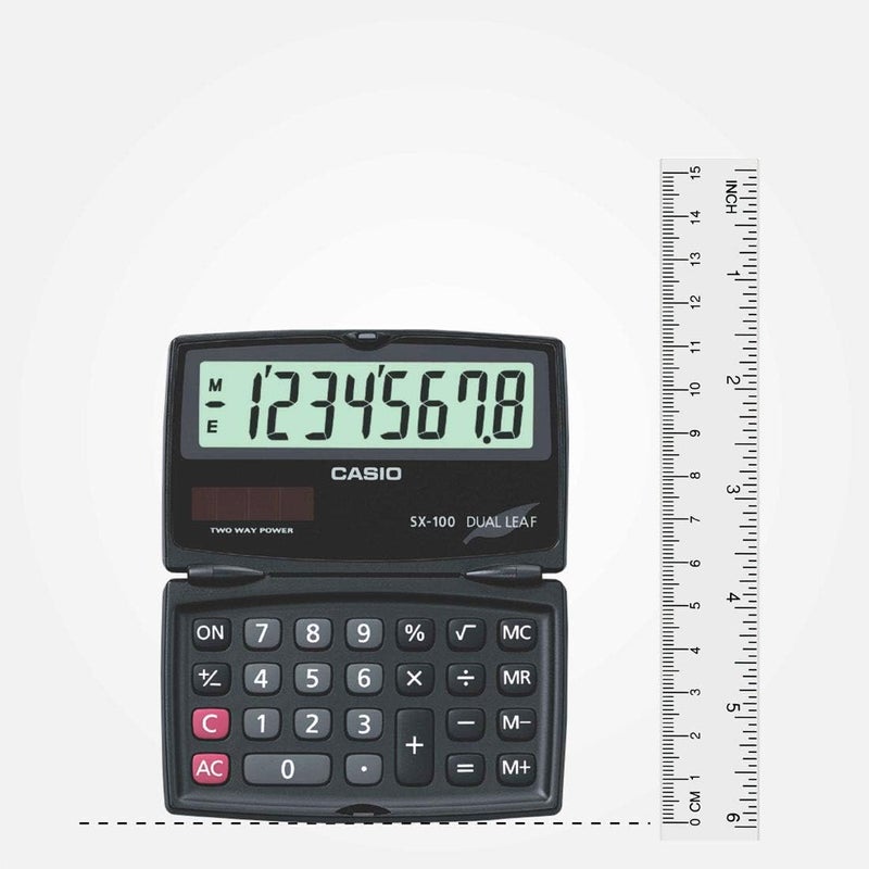 Casio SX-100 12-Digit Desktop Calculator with Large Display, Dual Power, Tax Calculation & Business Functions black - Image 1