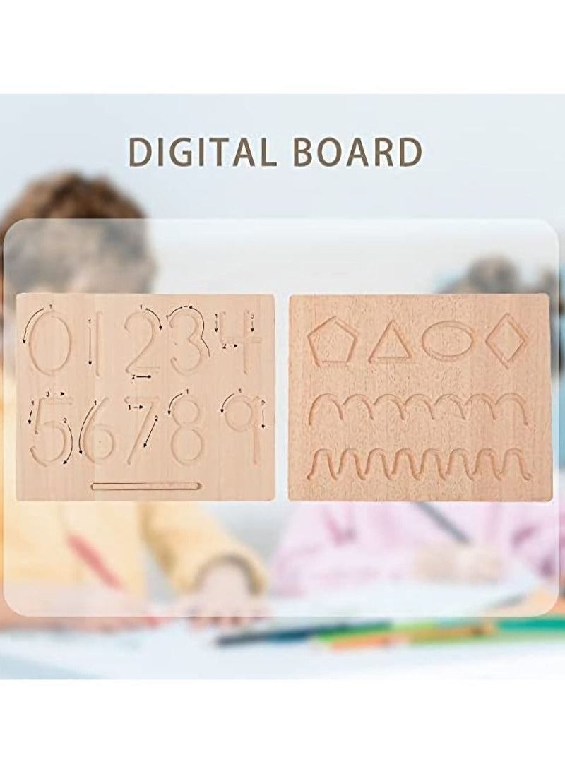Generic Wood Number Tracing Board Wooden Number and Counting Aid Board Geometry Preschool for Montessori Math Toys for Toddlers 1Pcs 29x23cm  - Image 4