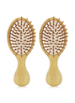 2 Pcs Bamboo Detangler Mini Hair Brushes Travel Pack For Kids Gift No Wooden Bristles Hairbrush Massage Scalp For Curly Hair Wet Dry Hair Tangle Brush - pzsku/Z917A6B6CEF8495247D88Z/45/_/1696070236/1af94810-6dba-481e-89b0-3711b9671200