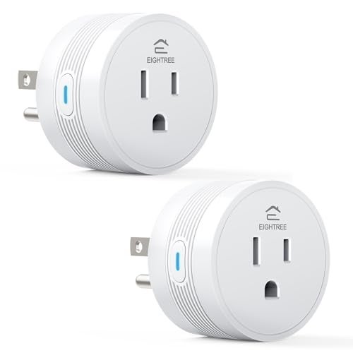 EIGHTREE Smart Plug 2025 Upgrade to 15A, Bluetooth & Wi-Fi Outlet Plug Dual Connection, Voice Control, Remote Control Outlet Timer Indoor, Smart Plugs that Work with Alexa & Google, 2.4GHz Wi-Fi Only - Image 1
