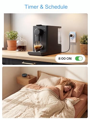 EIGHTREE Smart Plug 2025 Upgrade to 15A, Bluetooth & Wi-Fi Outlet Plug Dual Connection, Voice Control, Remote Control Outlet Timer Indoor, Smart Plugs that Work with Alexa & Google, 2.4GHz Wi-Fi Only - Image 2