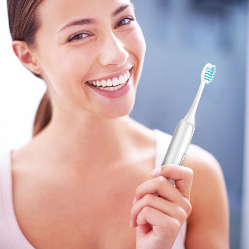 Waterproof Sonic Electric Toothbrush For Adults With 5 Soft Bristle Replacement Heads Battery Powered - Image 5