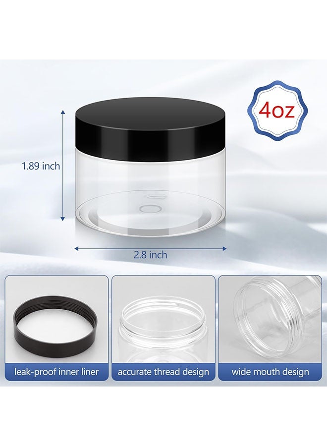 جيوستوس مرطبانات كريم مستحضرات التجميل سعة 4 أونصة، 10 عبوات، حاويات تخزين بلاستيكية صغيرة مع أغطية للكريمات/المستحضرات - Image 2