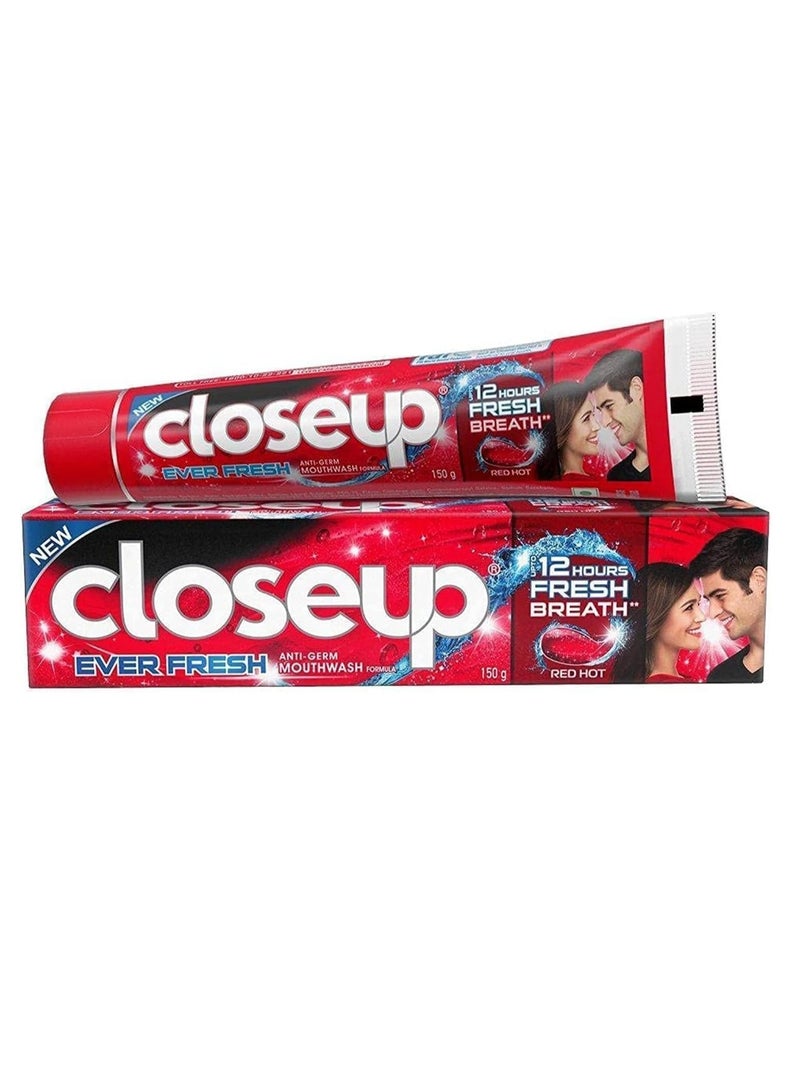 كلوس اب ايفر فريش معجون اسنان 100 مل - 12 ساعة نفس منعش - أحمر حار، مضاد للبكتيريا