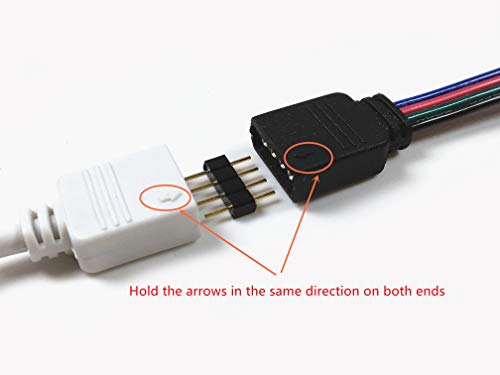 HUALAND 4pcs/Pack White 3m/9.84 ft 4 Pins RGB Extension Cable LED Strip Connector Extension Cable Cord for SMD 5050 3528 2835 RGB LED Light Strip，RGB 4 pin Cable，led Wire Extension - Image 4