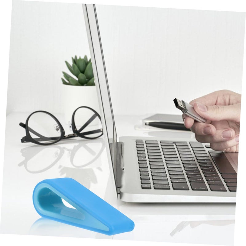 2 Pcs Laptop Stand Mini Heightening Notebook Holder With Cooling Radiator Blue Color For Desk Use Reduces Heat Portable Practical Laptop Support - Image 5