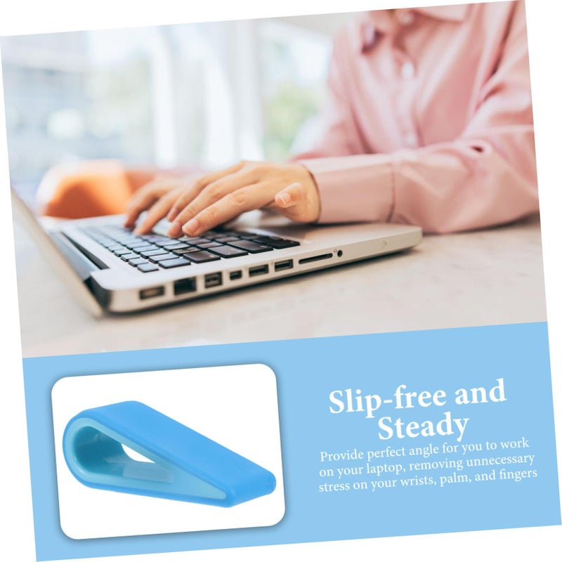2 Pcs Laptop Stand Mini Heightening Notebook Holder With Cooling Radiator Blue Color For Desk Use Reduces Heat Portable Practical Laptop Support - Image 4