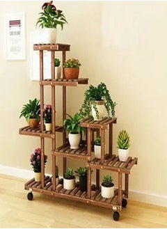 Multi-Layer Balcony Storage Shelf With Wheels 106 x 25 x 95 cm