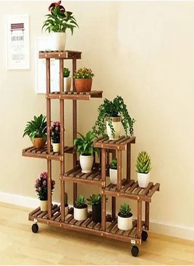 fashionhome - Multi-Layer Balcony Storage Shelf With Wheels 106 x 25 x 95 cm - Image 1