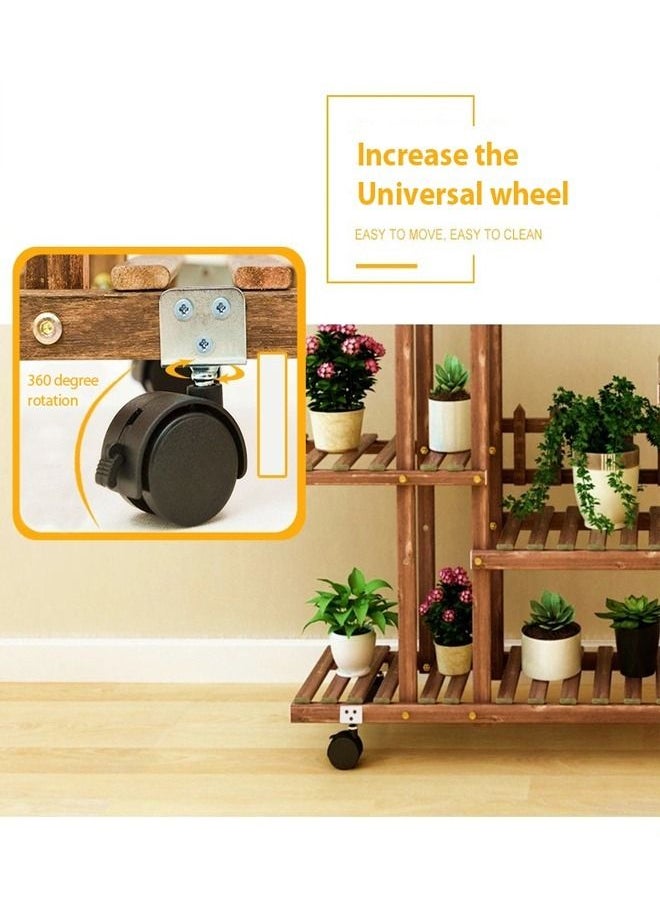 fashionhome - Multi-Layer Balcony Storage Shelf With Wheels 106 x 25 x 95 cm - Image 1