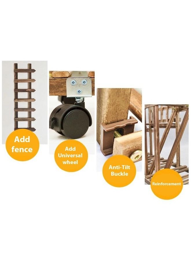 fashionhome - Multi-Layer Balcony Storage Shelf With Wheels 106 x 25 x 95 cm - Image 1
