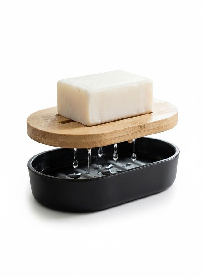 KGCGJVB Bamboo Soap Holder Wooden Dish Bar Tray for Shower Sink Bathroom Self Draining Soap Stand Holders Dishes of Soaps Saver for Homemade Soaps - Image 1