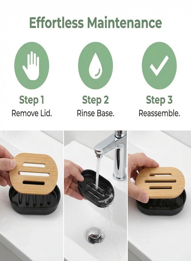 KGCGJVB Bamboo Soap Holder Wooden Dish Bar Tray for Shower Sink Bathroom Self Draining Soap Stand Holders Dishes of Soaps Saver for Homemade Soaps - Image 5
