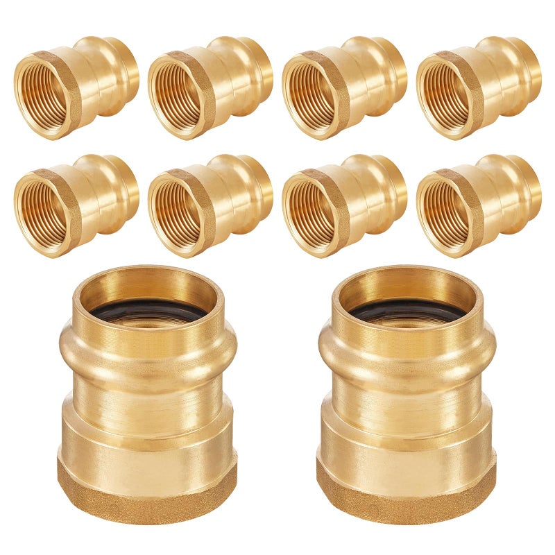 HeSun 10Pack HeSun Copper Press Fitting Adapter34 Press X 34 Female NPT Adapter LF BrassPEX1807356 - Image 2